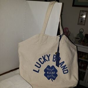 Super Cute "Lucky Brand" Oversized Canvas Tote